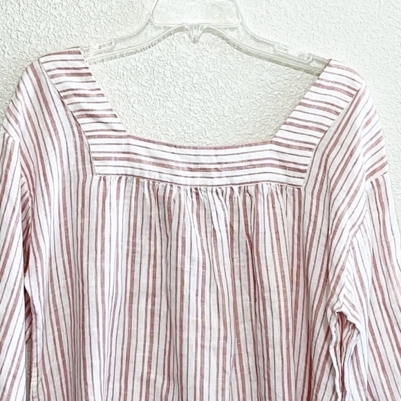 Rachel Zoe 100% LINEN Woman Stripe Top Shirt Size S - Picture 5 of 11